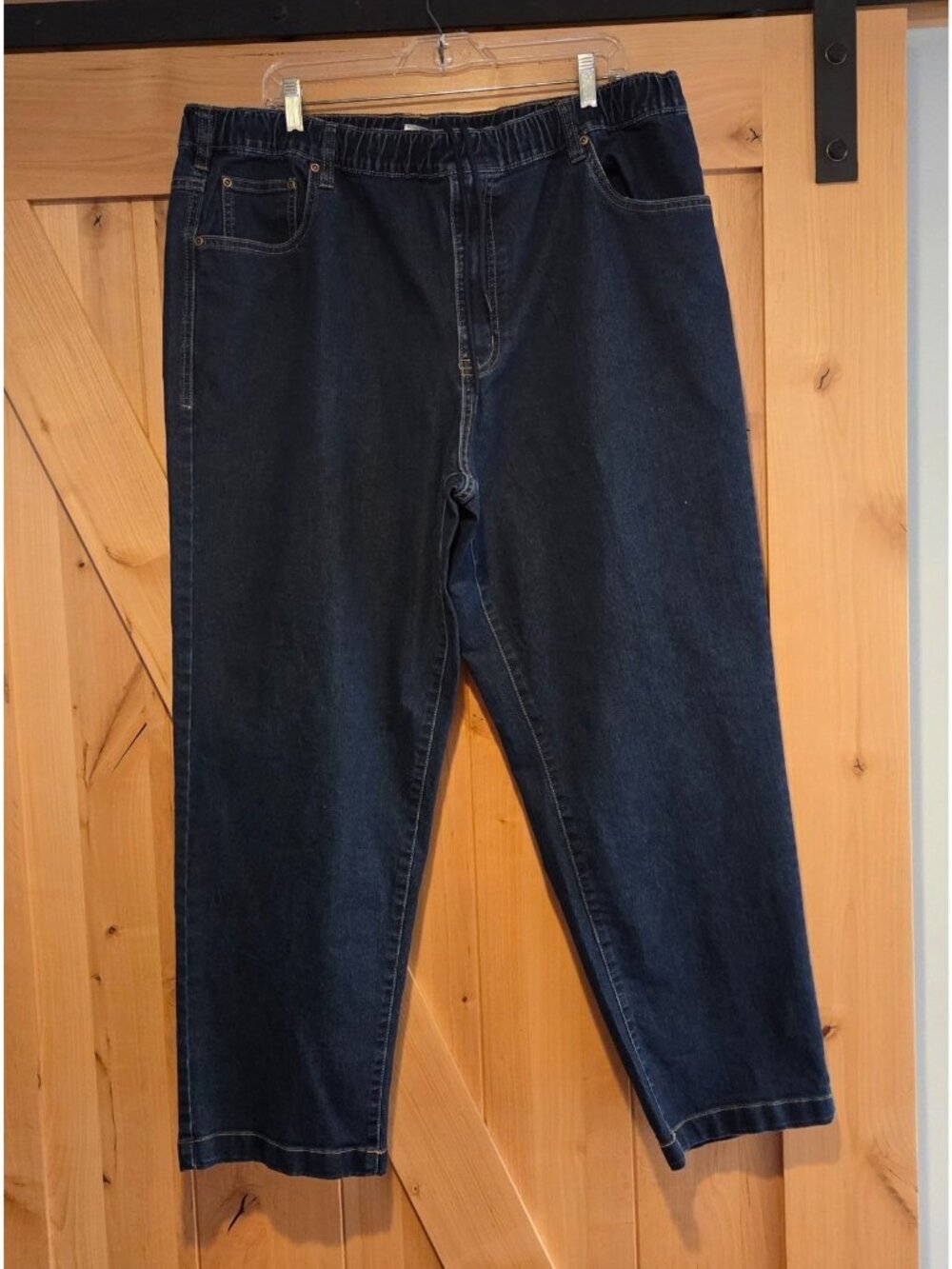 Vtg Haband Casual Joe Dark Blue Jean Sz XL M Style #03L Stretch Waist Drawstring